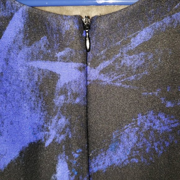 Donna Ricco New York Black/Blue Multi Dress  Size 16 - Picture 2 of 4